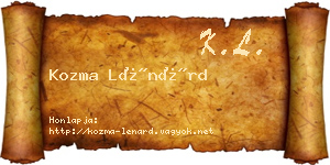 Kozma Lénárd névjegykártya