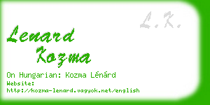 lenard kozma business card